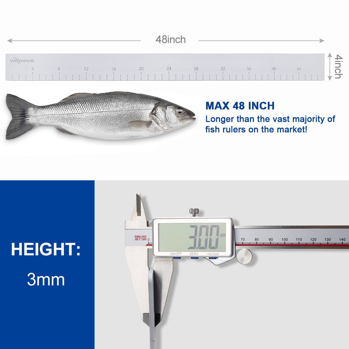EVA Foam Fish Ruler for Measuring Fish Length on Boat Accessories Marine Fishing Tool