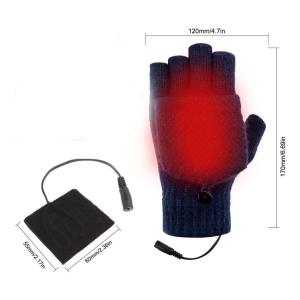Wholesale Washable Electric Heated Gloves USB Powered Button Closure Fingerless type from china suppliers