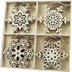Personalized christmas ornaments Wooden snowflakes Set of 16 snowlakes Snowflake