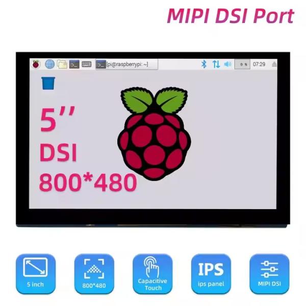 7 Inch 800*480 MIPI-DSI IPS LCD Display Capacitive Touch Screen Module for Raspberry Pi