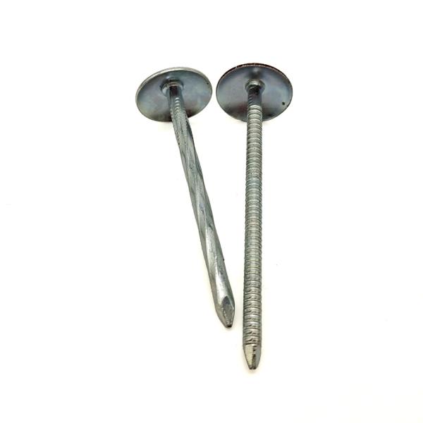 Galvanized Steel Roofing Nail – Large Flat Head & Grooved Shank for Anti-Slip