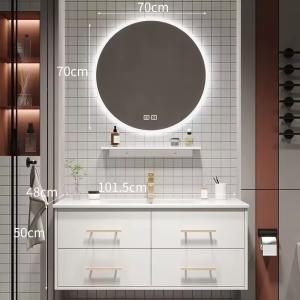 Wholesale LED Mirrored Bathroom Cabinets Toilet Vanity Cupboard Restroom Sink from china suppliers