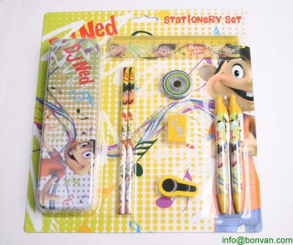 School supplies wholesale kids stationery set packed in paper gift box,gift