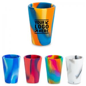 Wholesale Customized Brand Print Logo 1.5 OZ Silicone Pint Shot Glasses Colorful Silicone Pint Cups from china suppliers