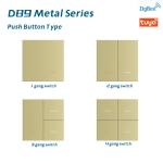 Tuya 3.0 Zigbee Wall Panel Metal Push Button White / Silver Color UK Square Box