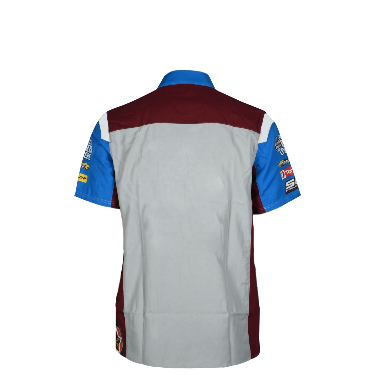 Grey Custom Design Sublimation Summer Round Neck Drag Pullover Racing Short Sleeve Men's Polo Shirt