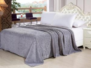 China Polyester Soft Solid Grey Color Flannel Fleece Blanket For Sofa / Bedding / Throws on sale