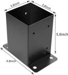 4 inch Black Powder Coating Metal Wood DIY Pergola Hardware Kit for Heavy Duty