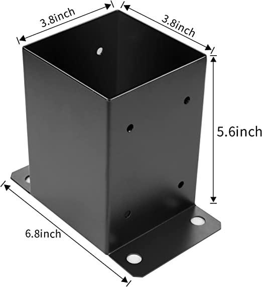 4 inch Black Powder Coating Metal Wood DIY Pergola Hardware Kit for Heavy Duty