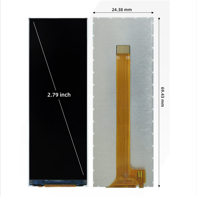2.79 Inch Bar Type TFT Display with 142x428 Resolution and SPI Interface for Industrial Applications