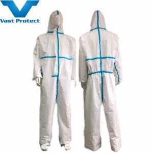 Wholesale Hooded Sealed Seam White Light Disposable Micro Film Coverall for Medical Examination from china suppliers