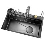 2024 Popular Large Single Slot Multifunction Stainless Steel Waterfall Kitchen