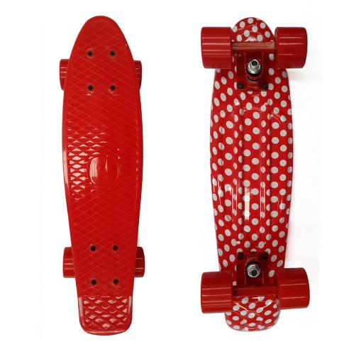 22" Complete Mini Cruiser Plastic Skateboard With Red Color 3.25 Inch Paint