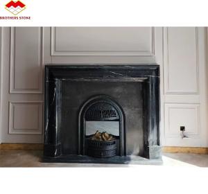 Wholesale Modern Black Marble Fireplace for Villa Living Room Decoration in European Style from china suppliers