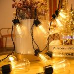 Solar LED Edison Bulb String Lights for Outdoor Christmas Decorations Patio 6lm