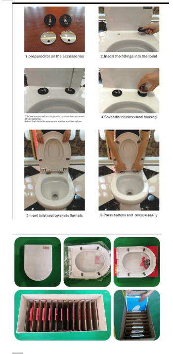 Square Shape Plastic White Toilet Seat Cover With Quick Release And Cushioned Closure
