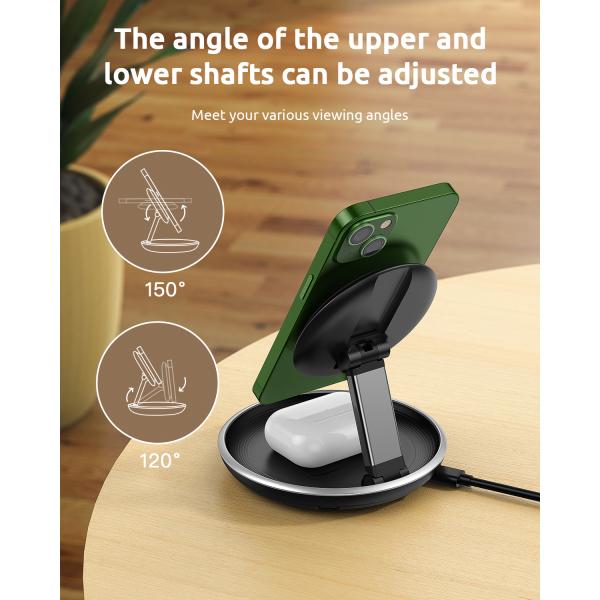 UFO Magnetic Foldable Wireless Charging Station 3In1 With 9V/2A Input