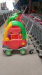 Grocery Plastic Shopping Trolley , Steel Wire Kiddie Trolley Cart With 4