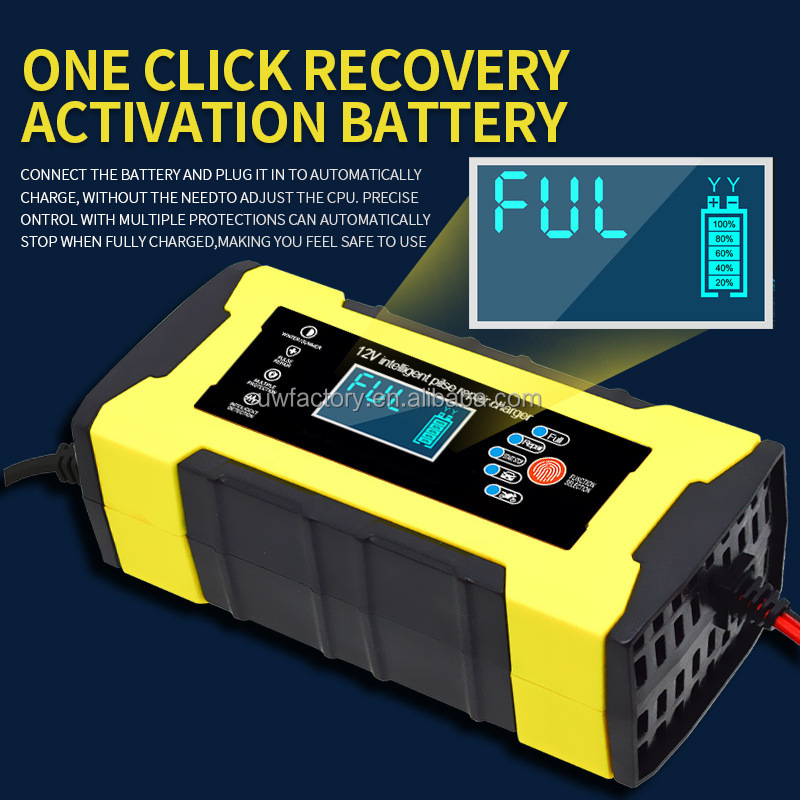 125W Smart Pulse Repair Charger Lead Acid Battery Charger for Motorcycles Car Truck Scooter Golf Cart Advanced Technology