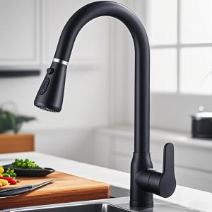 Wholesale Black Single Handle Kitchen Pull Out Faucet Spray Mode Kitchen Sink Taps from china suppliers
