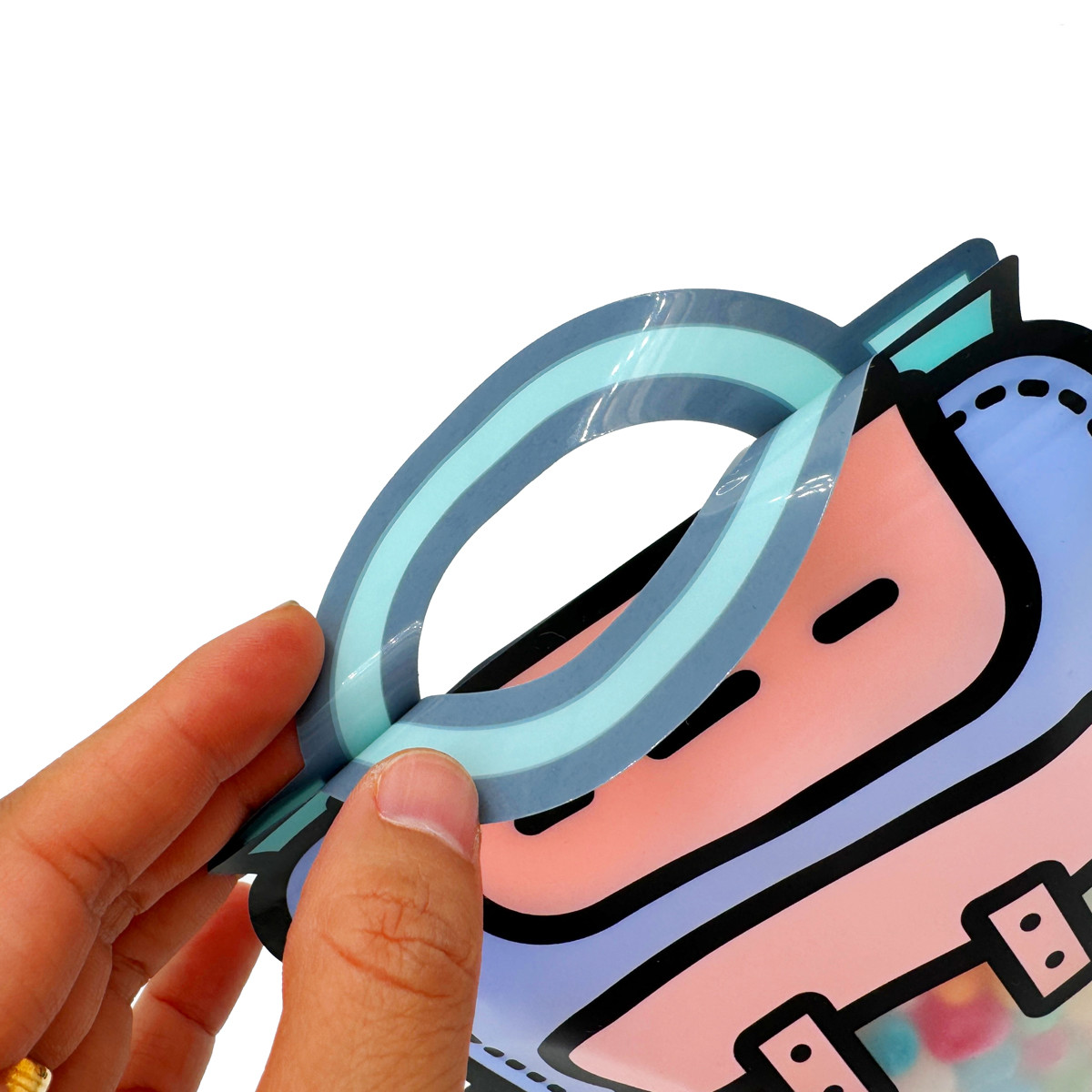 School Bag Shaped Stand Up Pouches With Ziplock Matte Clear Window For Food Candy Packaging