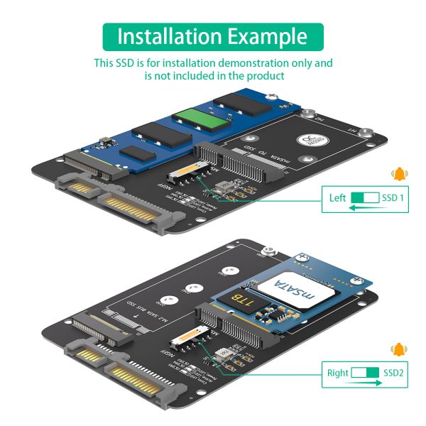 M.2 NGFF Key B and mSATA to SATA adapter package contents
