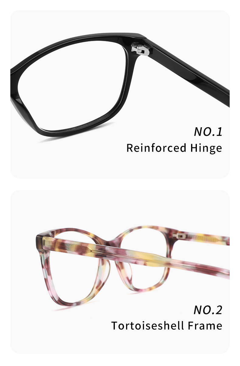 Handmade Acetate Prescription Eyeglasses Women Prescription Lens Available