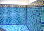 2 Color Assorted Ice Cracked Glass Mosaic Tile Sheets For Swimming Pool 36 Pcs
