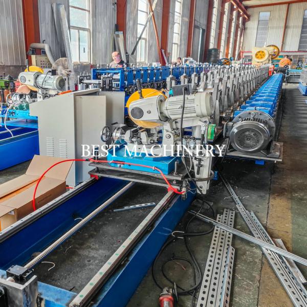Gearbox Steel Unistrut C Channel Roll Forming Machine Solar Rack Making