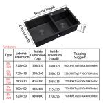 Double Bowl Vegetable Washing Sink 201 304 Stainless Steel Material