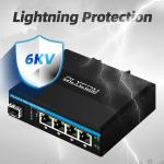 5 Port 10/100/1000mbps Ethernet Switch 4RJ45+1SFP Outdoor Poe Switch Manufacture