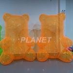 Portable Event Stage Clear PVC Inflatable Transparent Bear For Decoration