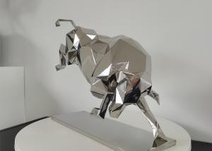 Wholesale Mirror Polished Stainless Steel Bull Sculpture For Interior Decoration ODM OEM Support from china suppliers