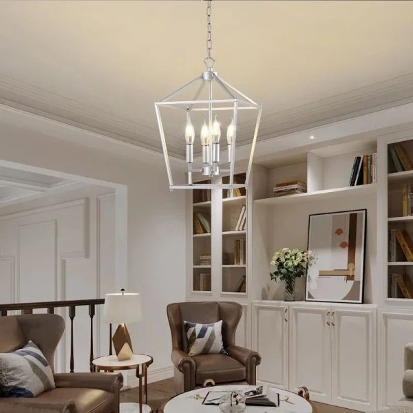 Loft Vintage Iron Birdcage Pendant Light Modern Darlana Linear Lantern Chandelier（WH-AP-640）