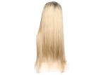 Synthetic Fiber Colored Hair Wigs , 130% Density Black Blond Mixed Color Wigs
