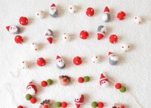 Wholesale Christmas Santa Wool Felt Balls Eco Friendly Materials With White Cotton Rope from china suppliers