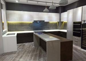 Wholesale High Density Quartz Stone Grey Floor Tiles Waterproof Bathroom Panels from china suppliers