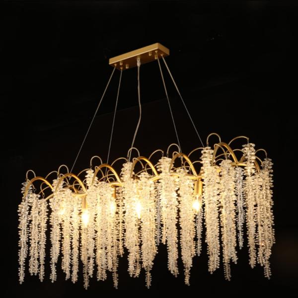 High End Crystal Commercial Chandeliers For Restaurants With High Quality Crystal Beads
