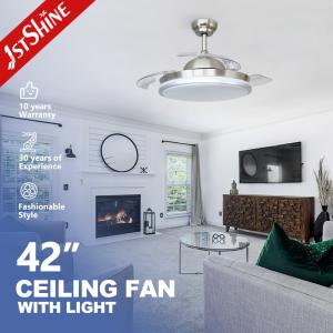 Wholesale LED Retractable Ceiling Fan Light 3 Speed Remote Control Modern from china suppliers