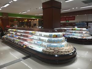 Wholesale Multi Deck Island Open Display Fridge Crown End Showcase With Remote Compressor from china suppliers