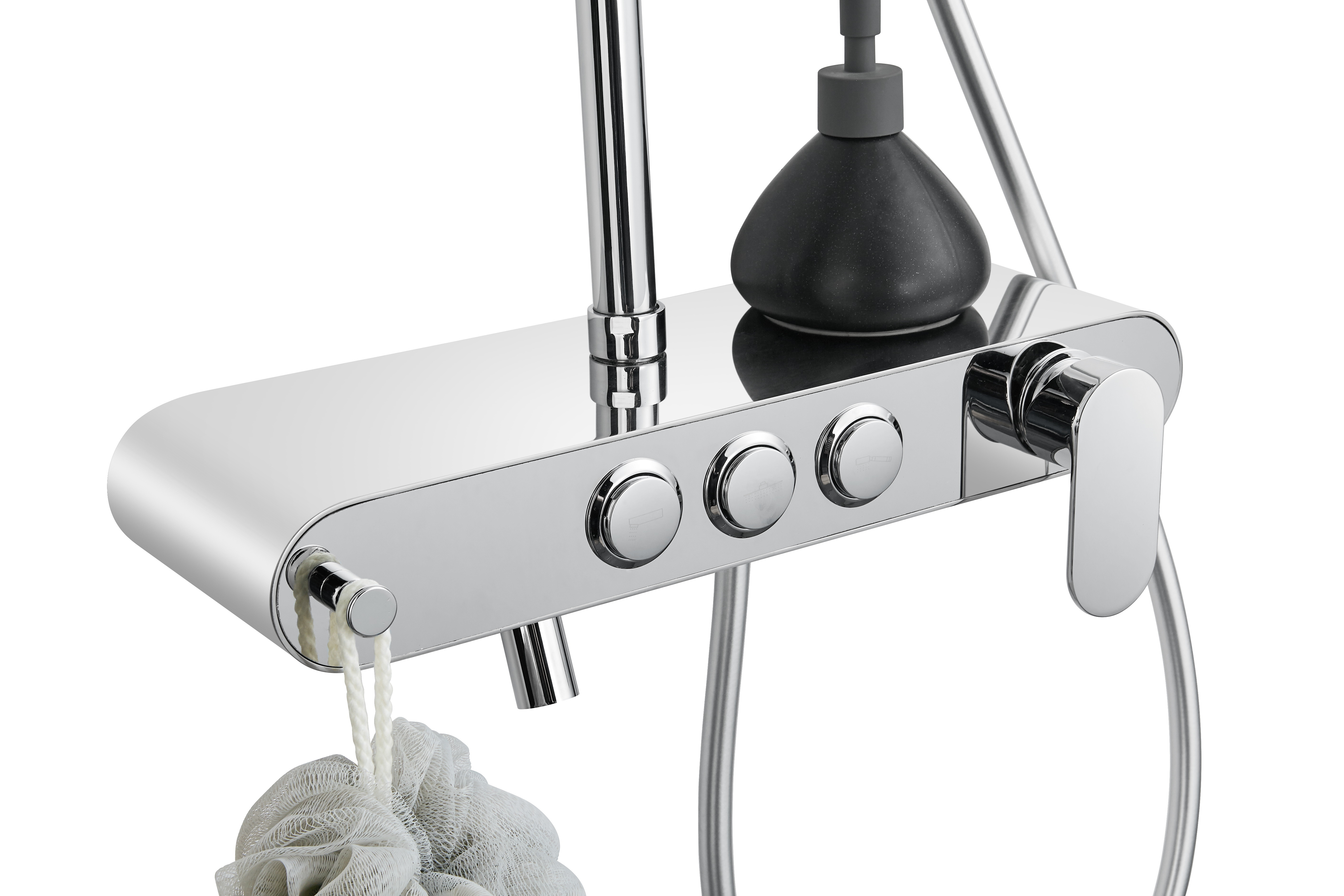 201 304 Stainless Steel Rain Brass Shower Set Mirror Polished
