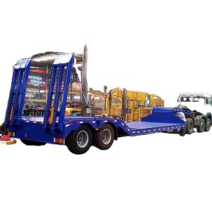 Wholesale 60/80/100 Tons Gooseneck Trailer Low Bed Semi Trailer High Capacity Low Boy Trailers from china suppliers