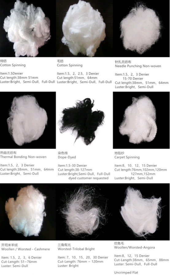 Virgin Synthetic Staple Fiber Full Dull Anti Static Electricity For Carpet
