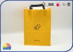 350g Orange Shopping Kraft Paper Gift Bags With Paper Handle Customized Logo