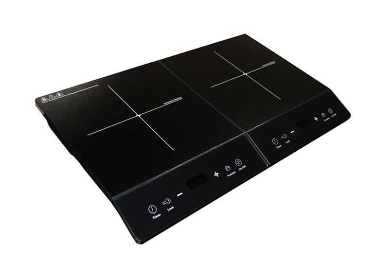 Heat Indicators 3.4KW Table Double Burner Induction Cooktop
