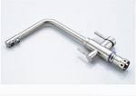 3 Way Kitchen Gooseneck Kitchen Faucet Brass Material With Chrome Plating