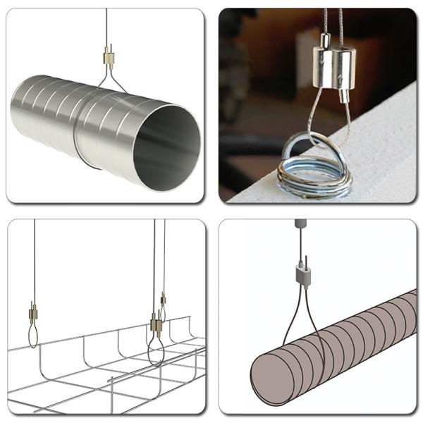 Locked Screws Cable Looping Gripper With Mesh Design Nickel Plated 1.5 Mm Wire Rope