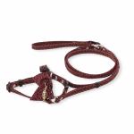 Wave Patterned Fabric Cat Harness Collar , Comfortable Outdoor Cat Collar