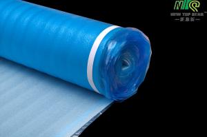 China Vapor 3 In 1 Floor Underlayment , Laminate Flooring Blue Foam Underlayment With Overlap on sale
