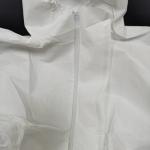 Non Woven Disposable Hooded Coveralls PP PE Laminated White With Boot Cover